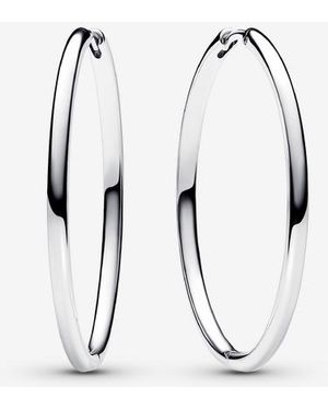 PANDORA 40 Mm Charm Hoop Earrings - White