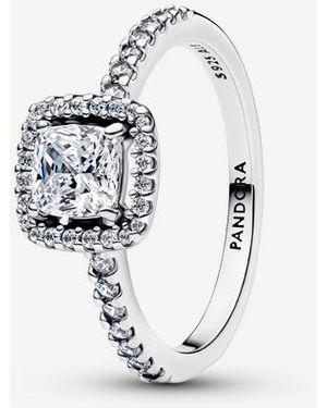PANDORA Sparkling Square Halo Ring - Metallic