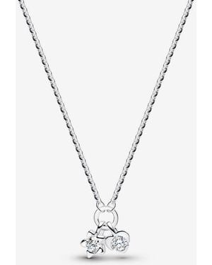 PANDORA Talisman Sterling Lab-Grown Diamond Heart & Star Dangle Pendant Necklace - Metallic