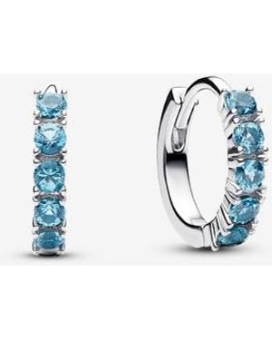PANDORA Light Huggie Earrings - Blue