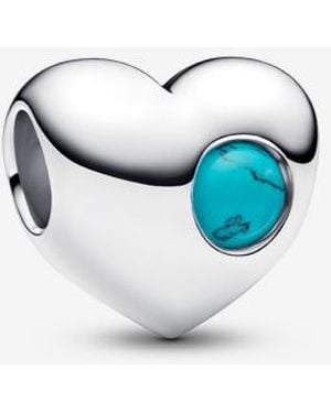 PANDORA Engravable December Birthstone Heart Charm - Blue