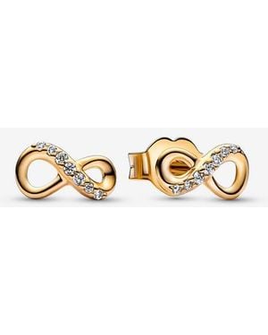 PANDORA Sparkling Infinity Stud Earrings - Metallic