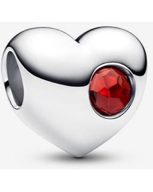 PANDORA Engravable January Birthstone Heart Charm - White