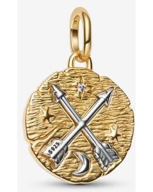 PANDORA Crossing Arrows Medallion Charm - Metallic