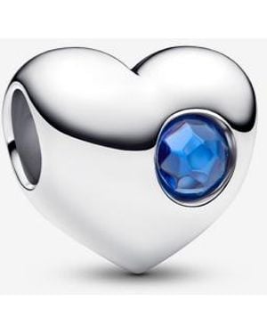 PANDORA Engravable September Birthstone Heart Charm - Blue