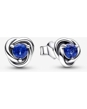 PANDORA September Birthstone Eternity Circle Stud Earrings - Blue