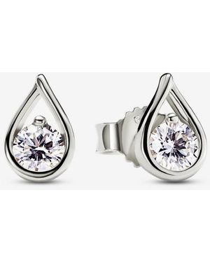 PANDORA Infinite 14K Lab-Grown Diamond Earrings - Metallic