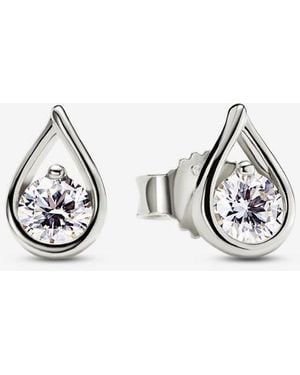 PANDORA Infinite 14K Lab-Grown Diamond Earrings - Metallic