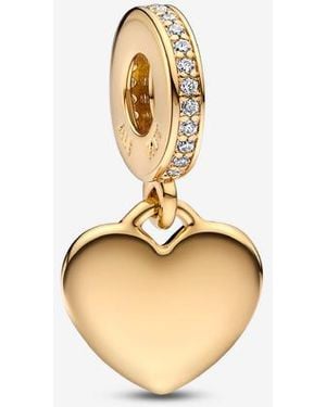 PANDORA Engravable Heart Tag Dangle Charm - Metallic