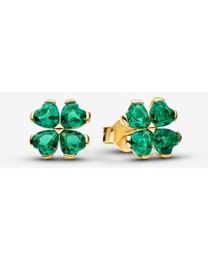 PANDORA Lucky Clover Stud Earrings - Green