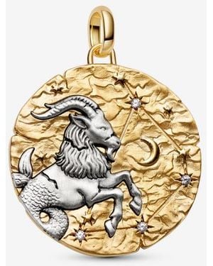 PANDORA Capricorn Zodiac Oversized Medallion Charm - Metallic