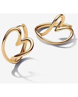 PANDORA Organically Shaped Heart Hoop Earrings - Metallic