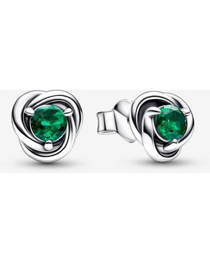 PANDORA May Birthstone Eternity Circle Stud Earrings - Green
