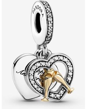 PANDORA 14K Two-Tone Happy Anniversary Dangle Charm - Metallic