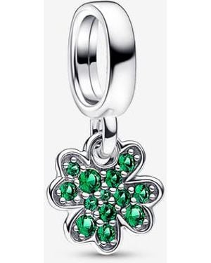 PANDORA Four Leaf Clover Dangle Charm - Green