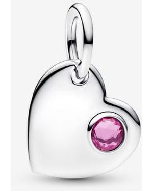 PANDORA October Heart Dangle Charm - Pink