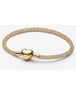 PANDORA Heart Clasp Sparkling Mesh Bracelet - Metallic