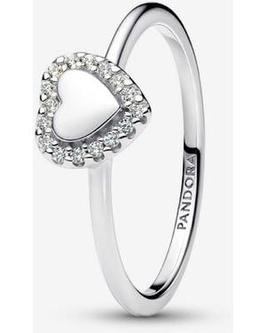 PANDORA Engravable Heart Halo Ring - Metallic