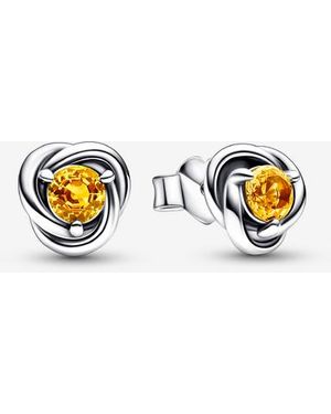 PANDORA November Birthstone Eternity Circle Stud Earrings - Metallic