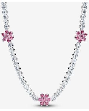 PANDORA Flower Tennis Necklace - Metallic
