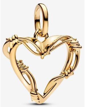 PANDORA Wire Heart Dangle Charm - Metallic
