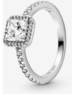 PANDORA Square Sparkle Halo Ring - Metallic