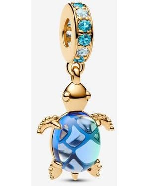 PANDORA Sea Turtle Murano Glass Dangle Charm - Blue