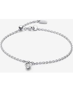 PANDORA Talisman Sterling Lab-Grown Diamond Heart Chain Bracelet - Metallic