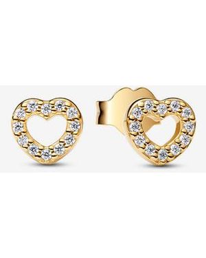 PANDORA Open Heart Stud Earrings - Metallic
