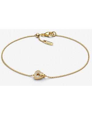 PANDORA Talisman 14K Lab-Grown Diamond Pavé Heart Chain Bracelet - Metallic