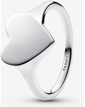 PANDORA Ring Graveerbaar Hart - Wit