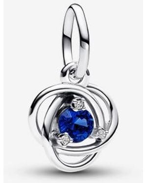 PANDORA September Birthstone Eternity Circle Dangle Charm - Blue