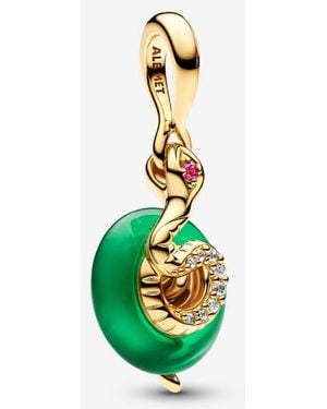 PANDORA Snake Murano Glass Dangle Charm - Green