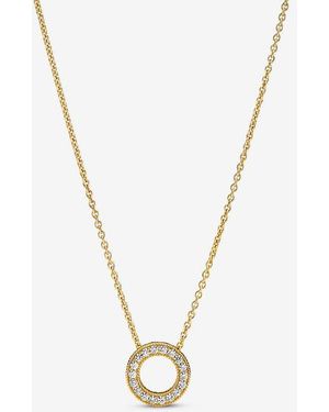PANDORA Logo Pavé Circle Collier Necklace - Metallic