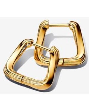 PANDORA Twisted Triangle Small Hoop Earrings - Metallic