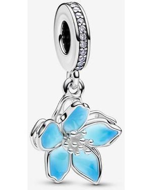 PANDORA Blossom Dangle Charm - Blue