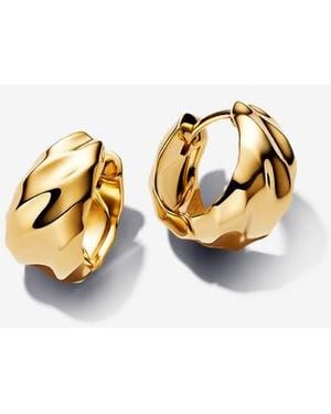 PANDORA Rippled Hoop Earrings - Metallic