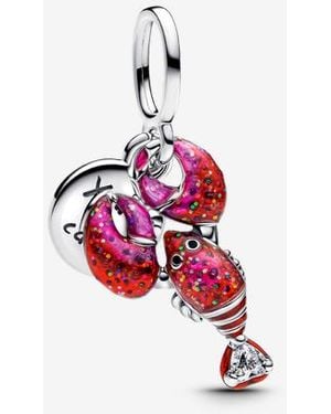 PANDORA Love Lobster Double Dangle Charm - Red