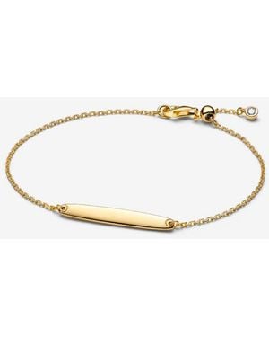 PANDORA Engravable Bar Chain Bracelet - Metallic