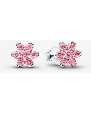 PANDORA Sparkling Flower Stud Earrings - Pink