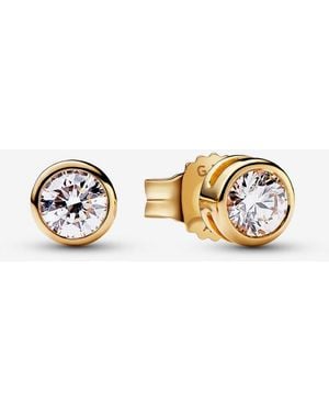PANDORA Era Bezel 14K Lab-Grown Diamond Earrings - Metallic
