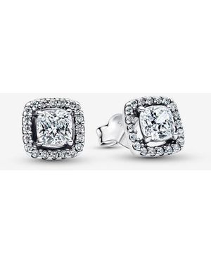 PANDORA Square Halo Stud Earrings - Metallic