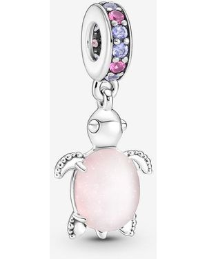 PANDORA Murano Glass Sea Turtle Dangle Charm - Pink