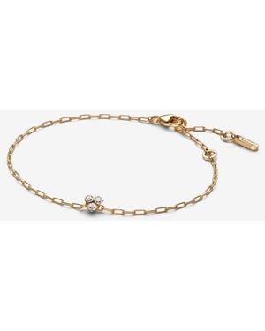 PANDORA Era Bezel Lab-Grown Diamond Cluster Paperclip Chain Bracelet - Metallic
