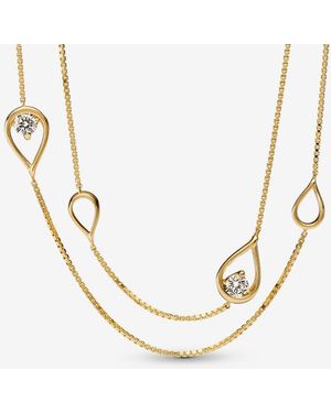 PANDORA Infinite 14K Lab-Grown Diamond Long Pendant Necklace - Metallic