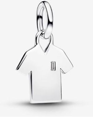 PANDORA Engravable Football Shirt Dangle Charm - White