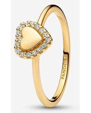 PANDORA Engravable Heart Halo Ring - Metallic