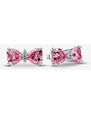 PANDORA Bow Stud Earrings - Pink