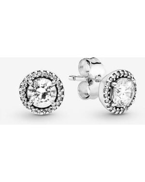 PANDORA Round Sparkle Stud Earrings - Metallic