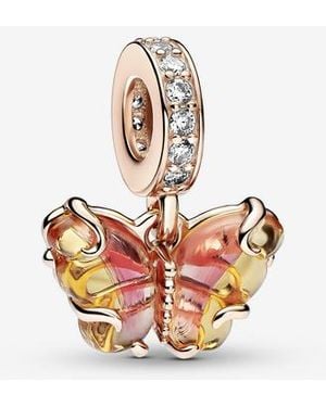 PANDORA Murano Glass Butterfly Dangle Charm - Pink